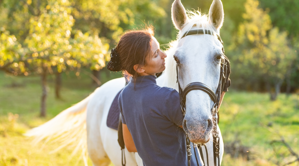  woman handling show horse